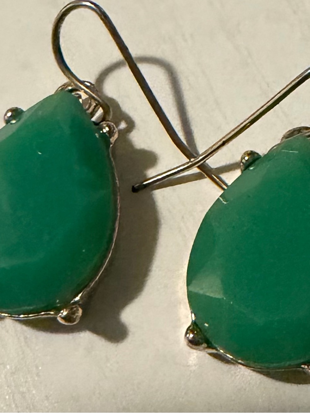 Green Teardrop Dangle Earrings - Women Jewelry